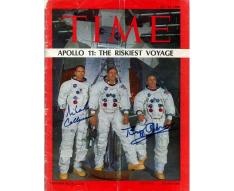 APOLLO XI: A vintage printed 4to edition of Time magazine from 25th July 1969 featuring the printed caption Apollo 11: The Ri