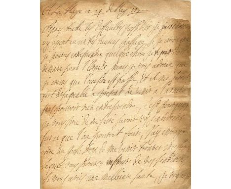 WILLIAM III: (1650-1702) King of England, Scotland and Ireland 1689-1702. A.L.S., William R, as King, two pages (written to t