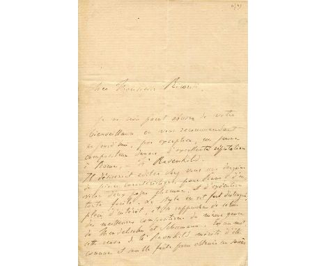 LISZT FRANZ: (1811-1886) Hungarian composer, pianist and conductor of the Romantic period. A good A.L.S., F. Liszt, two pages