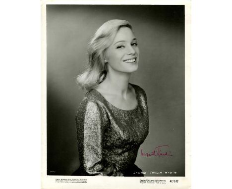 THULIN INGRID: (1926-2004) Swedish actress who regularly worked with director Ingmar Bergman. Signed 8 x 10 photograph, the o