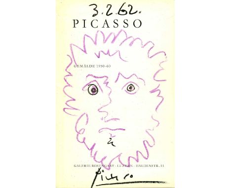 PICASSO PABLO: (1881-1973) Spanish painter, a co-founder of the Cubist movement. A printed 8vo softcover copy of the exhibiti
