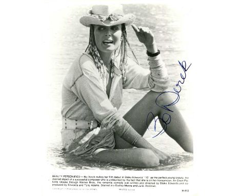 DEREK BO: (1956- ) American Actress &amp; Model. Signed 8 x 10 photograph of Derek, the promotional Warner Bros image showing