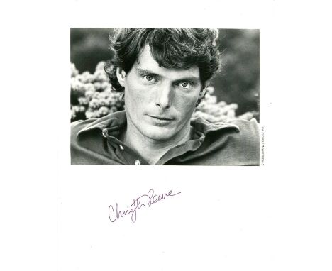 REEVE CHRISTOPHER: (1952-2004) American Actor, famous for his portrayal of Superman. Signed 8 x 10 photograph of Reeve, the i