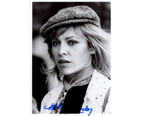 ACTRESSES: A small good selection of three signed 5 x 7 photographs, comprising Nathalie Delon (1941-2021) French Actress, Mo