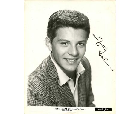 AVALON FRANKIE: (1940- ) American singer. Signed 8 x 10 photograph, the original vintage 20th Century-Fox publicity portrait 