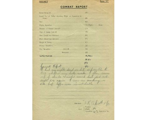 [BATTLE OF BRITAIN]: CARSWELL MALCOLM: (1915-2003) New Zealand fighter pilot of World War II. D.S., M K Carswell, one page, f