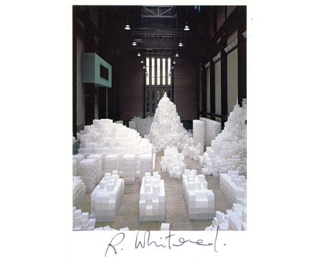 WHITEREAD RACHEL: (1963- ) English artist, the first woman to win the Turner Prize (1993). Signed colour 4 x 6 postcard, the 