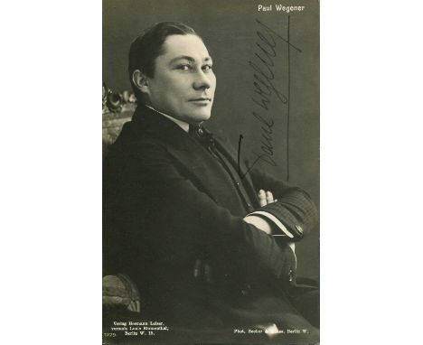 WEGENER PAUL: (1874-1948) German actor and film director, known for his pioneering role in German expressionist cinema. Vinta