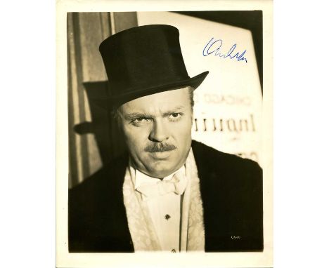 WELLES ORSON: (1915-1985) American actor & film director, Academy Award winner. An exceptional vintage signed sepia 8 x 10 ph