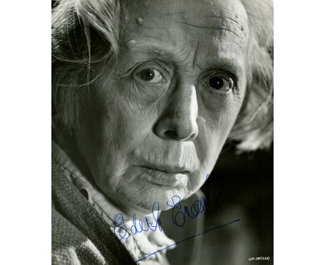 EVANS EDITH: (1888-1976) English actress, an Academy Award nominee. A good vintage signed 8 x 10 photograph of Evans in a clo