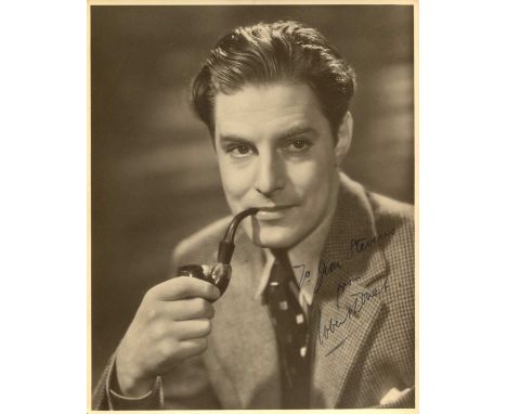 DONAT ROBERT: (1905-1958) British actor, Academy Award winner. A good vintage signed and inscribed sepia 8 x 10 photograph of