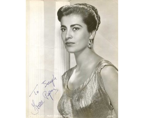 PAPAS IRENE: (1929-2022) Greek actress. Vintage signed and inscribed 7 x 9 photograph, the original Metro-Goldwyn-Mayer publi