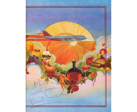 LANCASTER BURT: (1913-1994) American actor, Academy Award winner. A printed large 4to menu for a first class transatlantic Tr