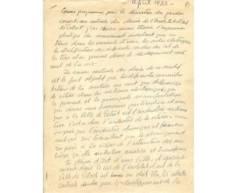 RIVERA DIEGO: (1886-1957) Mexican painter. A significant Autograph Manuscript signed, Diego Rivera, thirteen pages (separate 