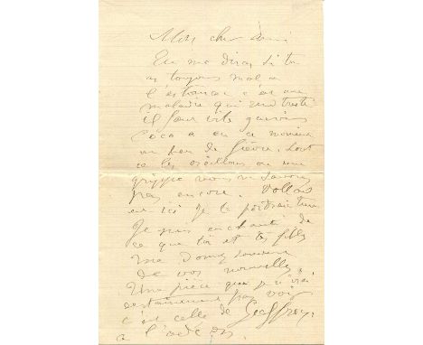 RENOIR PIERRE-AUGUSTE: (1841-1919) French Impressionist Artist. A fine and good association A.L.S., `Renoir´, two pages, writ