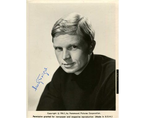 KRUGER HARDY: (1928-2022) German actor. Signed 8 x 10 photograph, the original vintage Paramount Pictures publicity portrait 