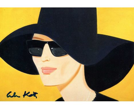 KATZ ALEX: (1927- ) American artist. Signed colour 6 x 4 postcard, being a reproduction of Katz's artwork entitled Black Hat 