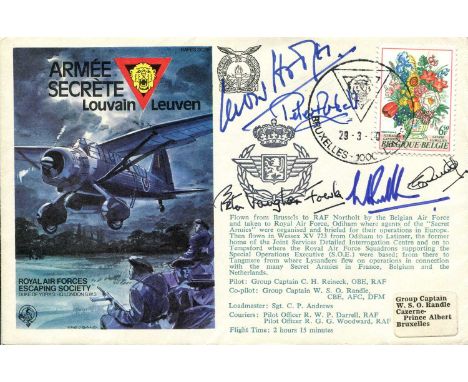 SPECIAL OPERATIONS EXECUTIVE: A multiple signed Royal Air Forces Escaping Society commemorative cover by four RAF Westland Ly