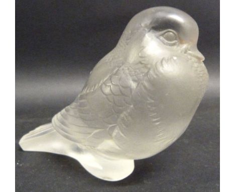 A Lalique Glass Model in the form of a Bird, etched R. Lalique