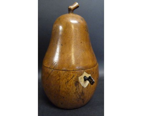 A Late 19th Early 20th Century Tea Caddy in the form of a Pear, 18 cms high