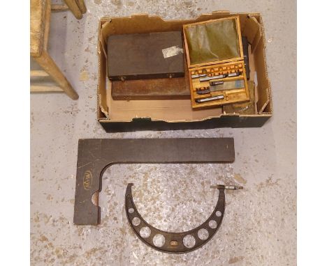 A box of various engineering tools 