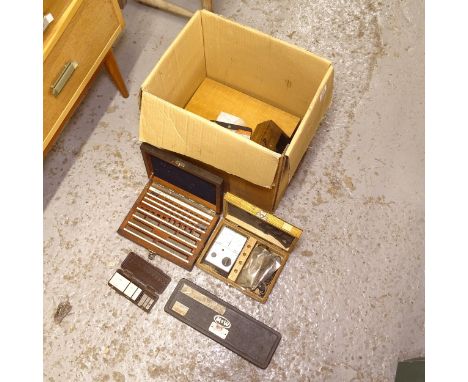 A box of various engineering tools 
