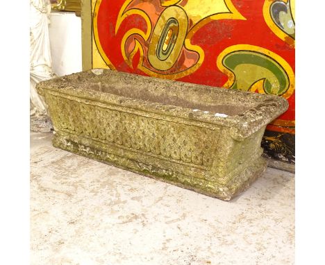 A Cotswold Studio concrete rectangular planter, W91cm, H27cm, D33cm 