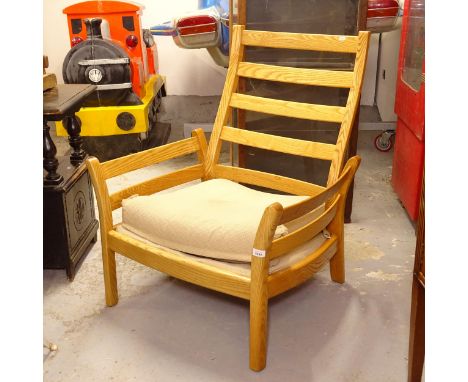 A modern Ercol ladder-back armchair 