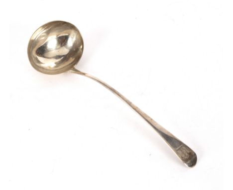 A George III old English pattern silver ladle, George Smith &amp; William Fearn, London 1794, crest of Spence, approximately 