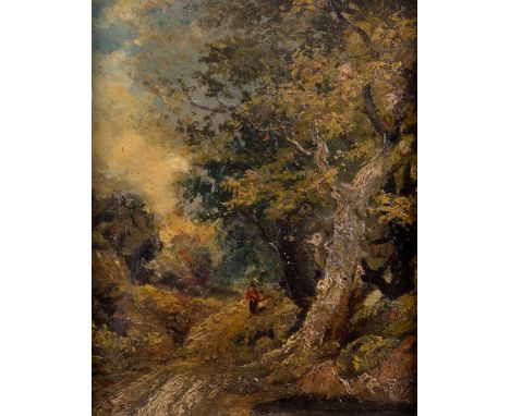 Follower of John Constable/Wooded Landscape/oil on canvas, 20.25cm x 16cm