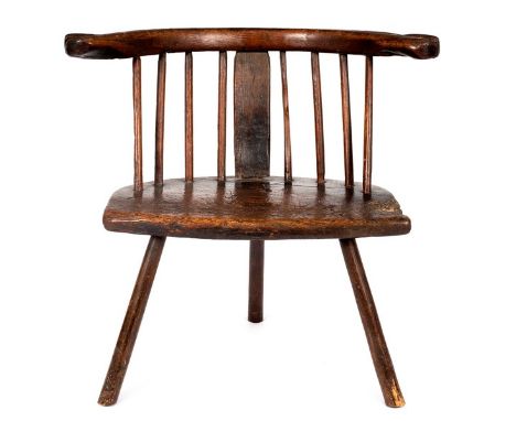 An 18th Century Welsh primitive chair, with stick and splat back on splay legs/see illustration CONDITION REPORT: Lot 52965cm