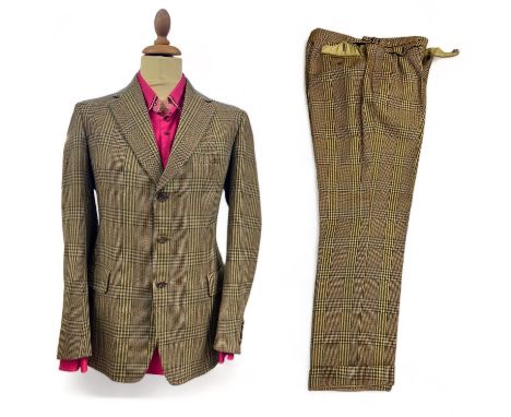 HOGG & SONS & JB JOHNSTONE Ltd bespoke-made quality green wool tweed gentleman's traditional single-breasted suit with four b