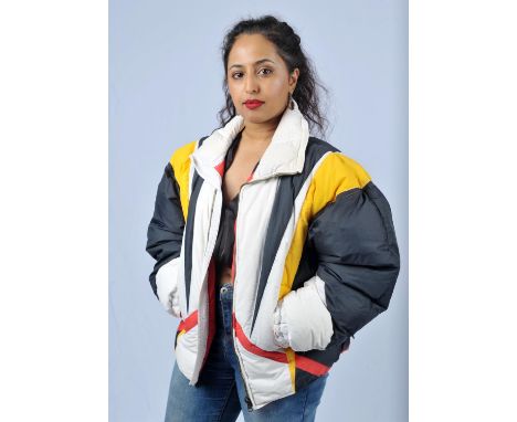 JET SET SKI A collection of ladies ski wear to include a JET SET multicoloured puffa-style jacket (Slightly grubby) * a JET S