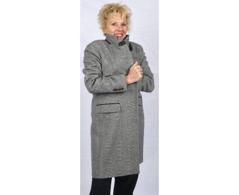 REALLY WILD a soft herringbone tweed ladies Albermale overcoat with sea-green satin lining. Brand new with tags. UK 16 RRP £3