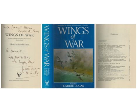 Laddie Lucas Signed Book - Wings of War edited by Laddie Lucas 1983 Hardback Book with 409 pages, Signed by Laddie Lucas on t