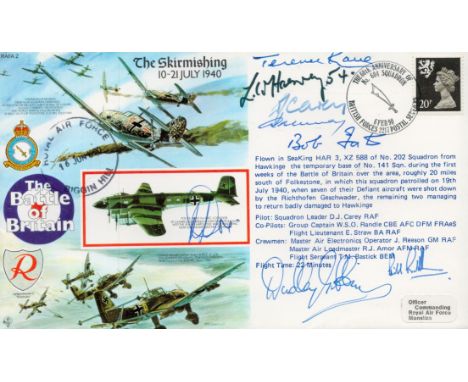 Battle Of Britain 11 Signed RAF WW2 First Day Cover The Skirmishing 24 Squadron includes Bob Foster, Bob Doe, L Harvey 54 sqn