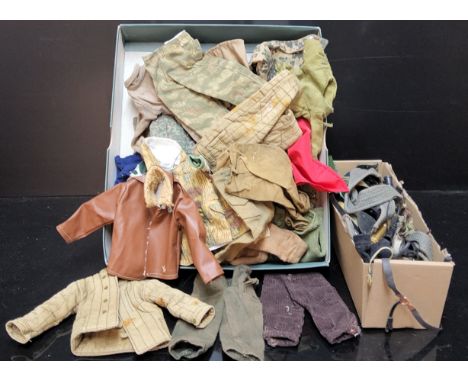 A Selection of 1/6th Scale Action Man / Action Figure Clothing and Accessories. includes Khaki, light and heavy weight materi