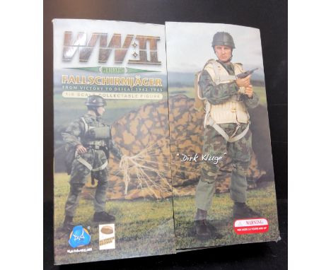 Fallschirmjäger From Victory To Defeat 1942-1945 - Dirk Kluge Boxed 1/6th Scale Action figure. figure with side arm and machi