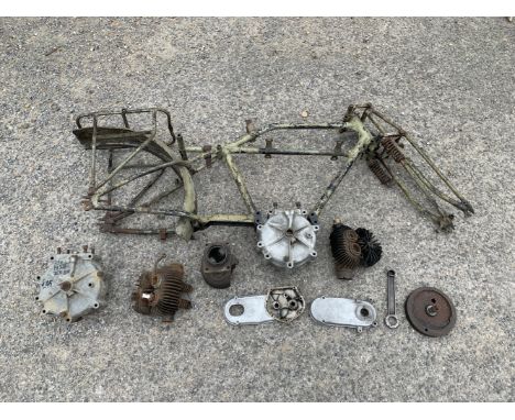 A 1928 AJS 248cc K12 Motorcycle projectcomprising frame numbered K121003; engine cases numbered K121003; cylinder head; cylin