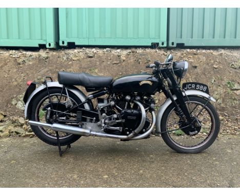 From the estate of the late David Atkinson 1954/50 Vincent 998cc Series-C Rapide/Black Shadow (see text)Registration no. JCR 