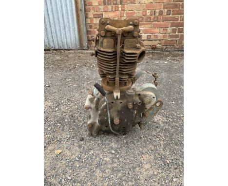 A Rudge 4-valve enginenumbered 3393, condition and completeness unknown, close inspection advised, used by D.E. Whitebread in