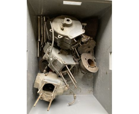 A quantity of Norton engine componentsincluding crankcases; cylinder barrels (one alloy); cylinder heads; crankshafts and sun