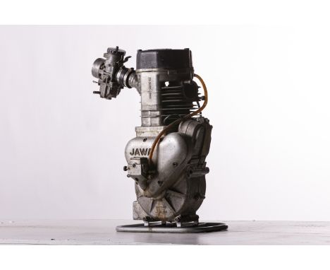 A JAWA-Weslake enginenumbered 10349, crankcase mating numbers 53/53, fitted with Amal carburettor, oil pump and Lucas magneto