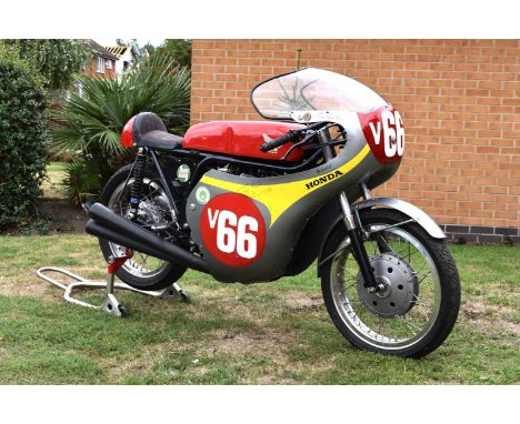 Honda 350cc RC172 EvocationFrame no. RC172REngine no. RC.1.348 1077 68.57This evocation of Honda's 350cc RC172 Grand Prix rac