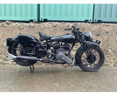 From the estate of the late David Atkinson  1938 Brough Superior 982cc SS80Registration no. GWL 4Frame no. M8/2006Engine no. 