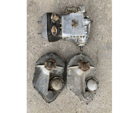 A Scott Aero enginenumbered A2S5019 complete with two believed transfer cases, condition and completeness unknown, close insp