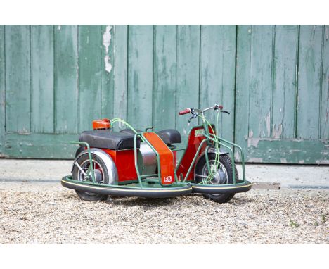 A c.1966 Fairground Solex Bumper Motorcycle and Sidecarfitted with engine number L913377, approximately 4ft in length, a well