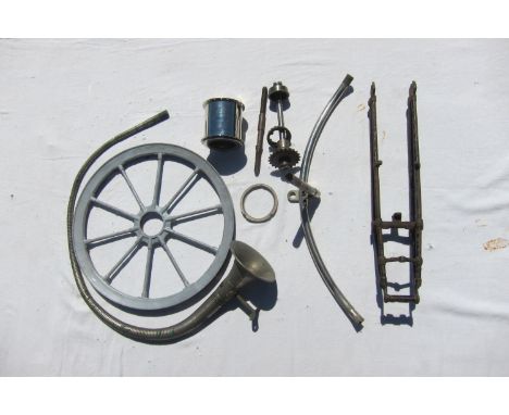 A set of vintage fork bladestogether with a Sturmey Archer three-gear hub shell and some associated parts, a Boa Constrictor-