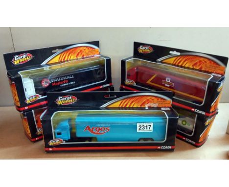 5 boxed Corgi wheelz diecast lorries 