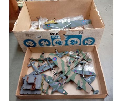2 Large boxed of assembled model aircraft kits 
